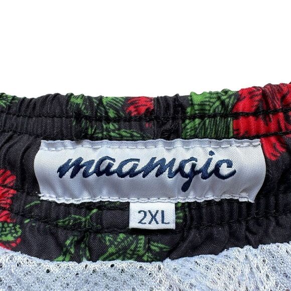 🔃Maamgic Men’s Red Hibiscus Flower Board Shorts Swim Trunks - Picture 8 of 10